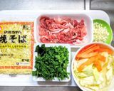 豚こま肉とニラの塩焼きそば作り方1写真