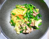 豚こま肉とニラの塩焼きそば作り方8写真