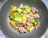 豚こま肉とニラの塩焼きそば作り方6写真