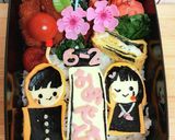 *卒園卒業おめでとうありがとうキャラ弁当作り方1写真