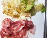 豚バラきゃべつの胡麻ピーナツパスタ作り方1写真