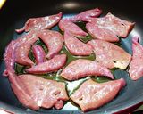 豚レバー＆長ねぎ、カレー炒め。作り方1写真