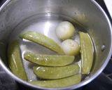 簡単！ペコロススナップエンドウのお味噌汁作り方3写真