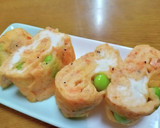 枝豆とアミエビ(桜エビ)の春色卵焼き作り方7写真
