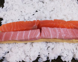 萌え断４色♪サーモンとマグロの巻き寿司作り方4写真