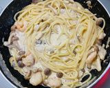絶品‪♡のり佃煮クリームパスタ♡作り方9写真