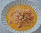 ダイエット版！エビのトマトクリームパスタ作り方5写真