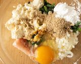 鶏ひき肉と豆腐とほうれん草のふわ焼き作り方4写真