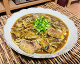 超簡単★鯖缶と舞茸のカレー蕎麦orうどん作り方4写真