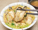 大粒牡蠣の卵とじ丼作り方11写真