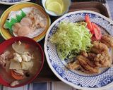自宅社員食堂ホタテと唐揚げ定食作り方2写真