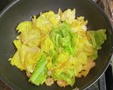 春キャベツとエビの卵炒りつけ・梅肉で作り方6写真