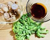 ベビーホタテと菜の花の照り焼き作り方1写真