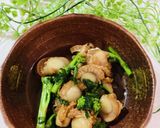 ベビーホタテと菜の花の照り焼き作り方4写真