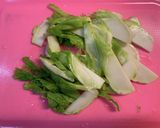 子持ち高菜と塩昆布炒め作り方1写真
