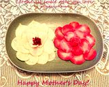 特別な日に☀紅白薔薇の大輪を食卓に咲かせ作り方6写真