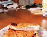 生ハムと卵のホットサンド(オープン)作り方4写真