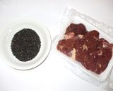 レバー黒ごま焼き♪緊張不安目かすみに薬膳作り方1写真