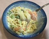 スモークサーモンほうれん草クリームパスタ作り方8写真