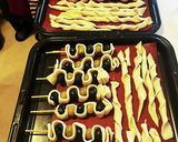 春色オリーブとトマトのパイ串焼き作り方4写真