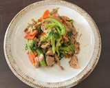 菜の花と豚肉のオイスターソース炒め作り方4写真
