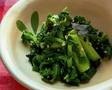 のらぼう菜で海苔ごま和え作り方3写真