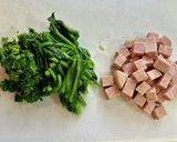菜の花とスパムのチャーハン作り方1写真