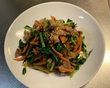 大根の葉と牛バラ肉のささっと炒め作り方4写真