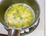 塩麹の旨味♪ホタテ缶と三つ葉の卵とじ作り方4写真