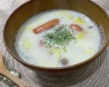 たっぷりきのこの塩出汁×豆乳スープ作り方4写真