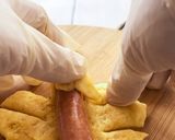 材料4つ♪ホケミで簡単!ウィンナーパン作り方2写真