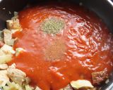 鶏胸肉とハンバーグのトマトソースパスタ作り方5写真