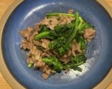 マカ入り牛肉と菜の花の炒め物作り方6写真