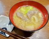長ネギとカミナリこんにゃくのお味噌汁作り方5写真