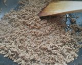 米粉でとろみ付け｡茄子､ニラの挽肉あん作り方3写真