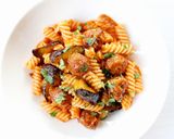 【茄子とサルシッチャのトマトパスタ】作り方7写真