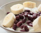 朝昼夕３時♪ヨーグルトゆで小豆バナナ添え作り方2写真