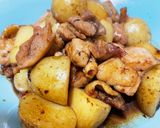 鶏肉と新じゃがのウスターソース炒め作り方4写真