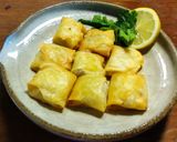 簡単なおつまみ　豚ロース肉の一口春巻き作り方7写真