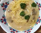 マッシュルームとサーモンのクリームパスタ作り方3写真