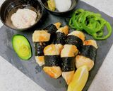 ささみの海苔巻き焼き♪梅マヨ添え作り方8写真