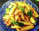 新じゃがとカリカリ鶏皮のオイスター炒め作り方20写真