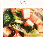 節約料理　小松菜と厚揚の甘味噌炒め作り方6写真
