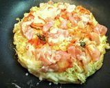 オートミール鶏キムチお好み焼き葱ポン酢作り方12写真