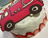 誕生日★チョコプレートで作る消防車ケーキ作り方5写真
