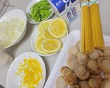 ホタテとアスパラのレモンクリームパスタ作り方2写真