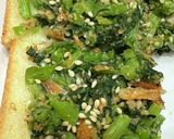 おかずパンに大変身！胡麻和えトースト♪作り方8写真