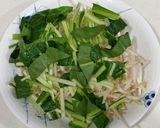 レンジde小松菜ともやしの旨塩ナムル作り方1写真