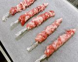 豚こま串のピリ辛ゴマ味噌のせ焼き作り方3写真