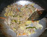 野菜炒めお好み焼き風丼作り方3写真